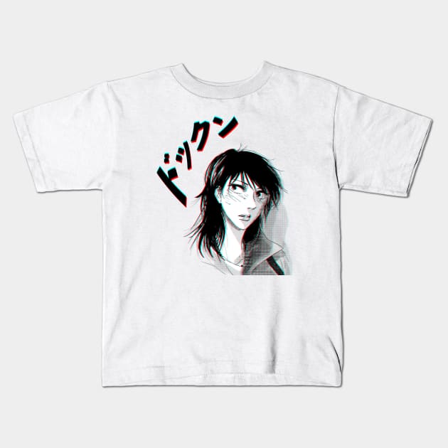 Manga girl Kids T-Shirt by Blacklinesw9